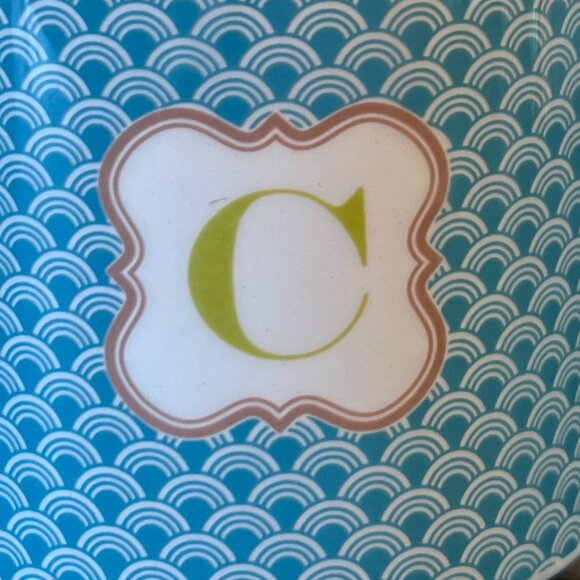 LETTER C Teal Scalloped Mermaid Scales MONOGRAM Initial C Mug ~ Jo-Ann Stores - Picture 2 of 10